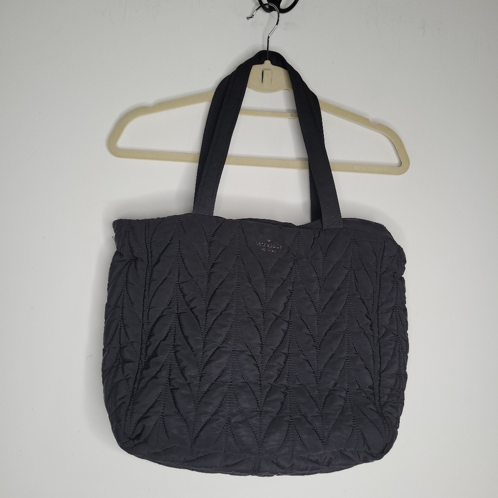 KATE SPADE  Ellie Black Nylon Quilted Large Tote Bag Handbag